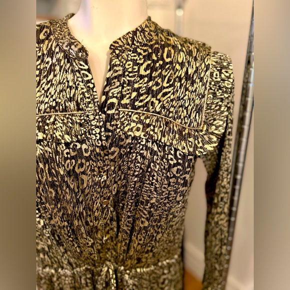 *Flash Sale* Scarlet Roos Gold Long Dress - Perfect Holiday Dress - Picture 3 of 5